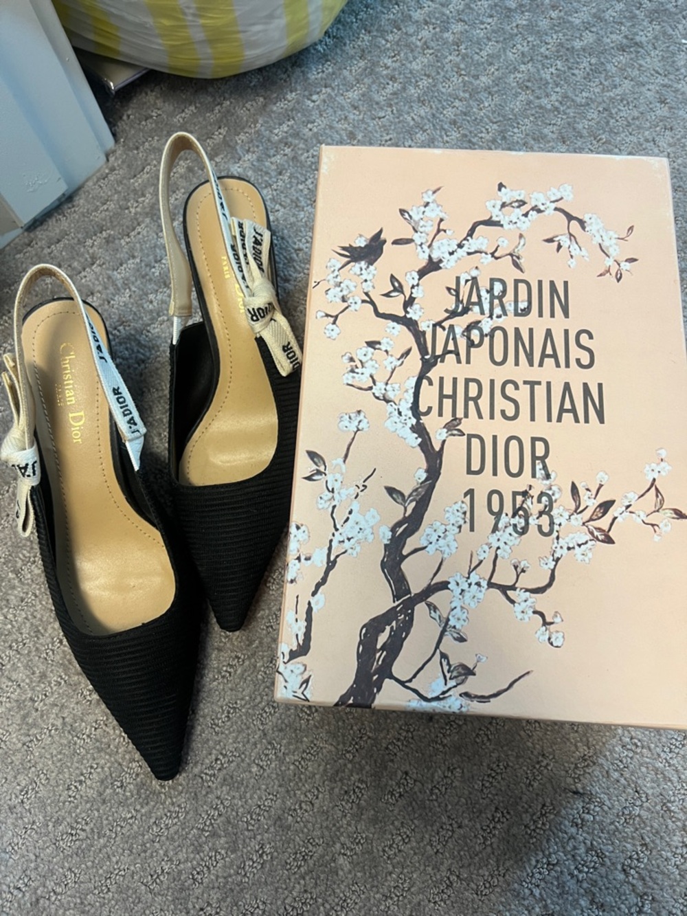 Dior Black J'Adior Slingback Pointed-Toe Heels